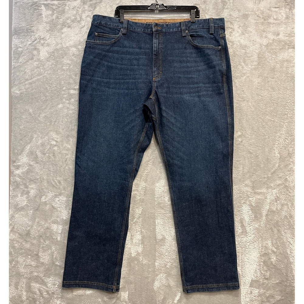 Duluth Trading Co Jeans Mens 44x34 Dark Blue Flex Ballroom Relaxed Fit Denim